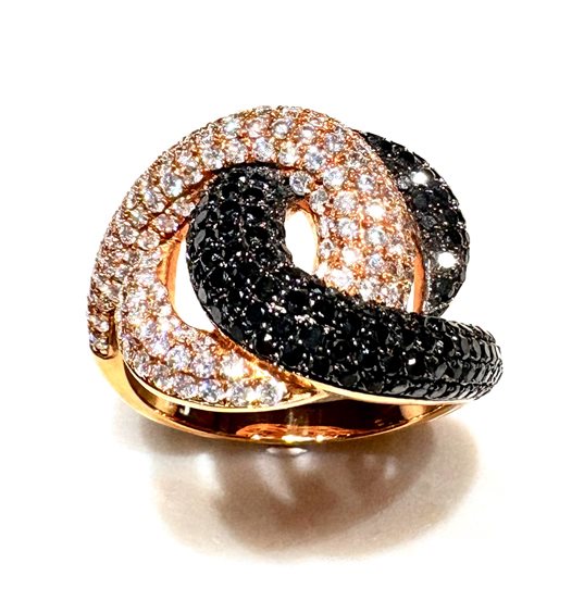 Anello Gibi Donna Black and white in Oro rosa Diamante Black 0.95 Ct GSA087BB3N - GSA087BB3N